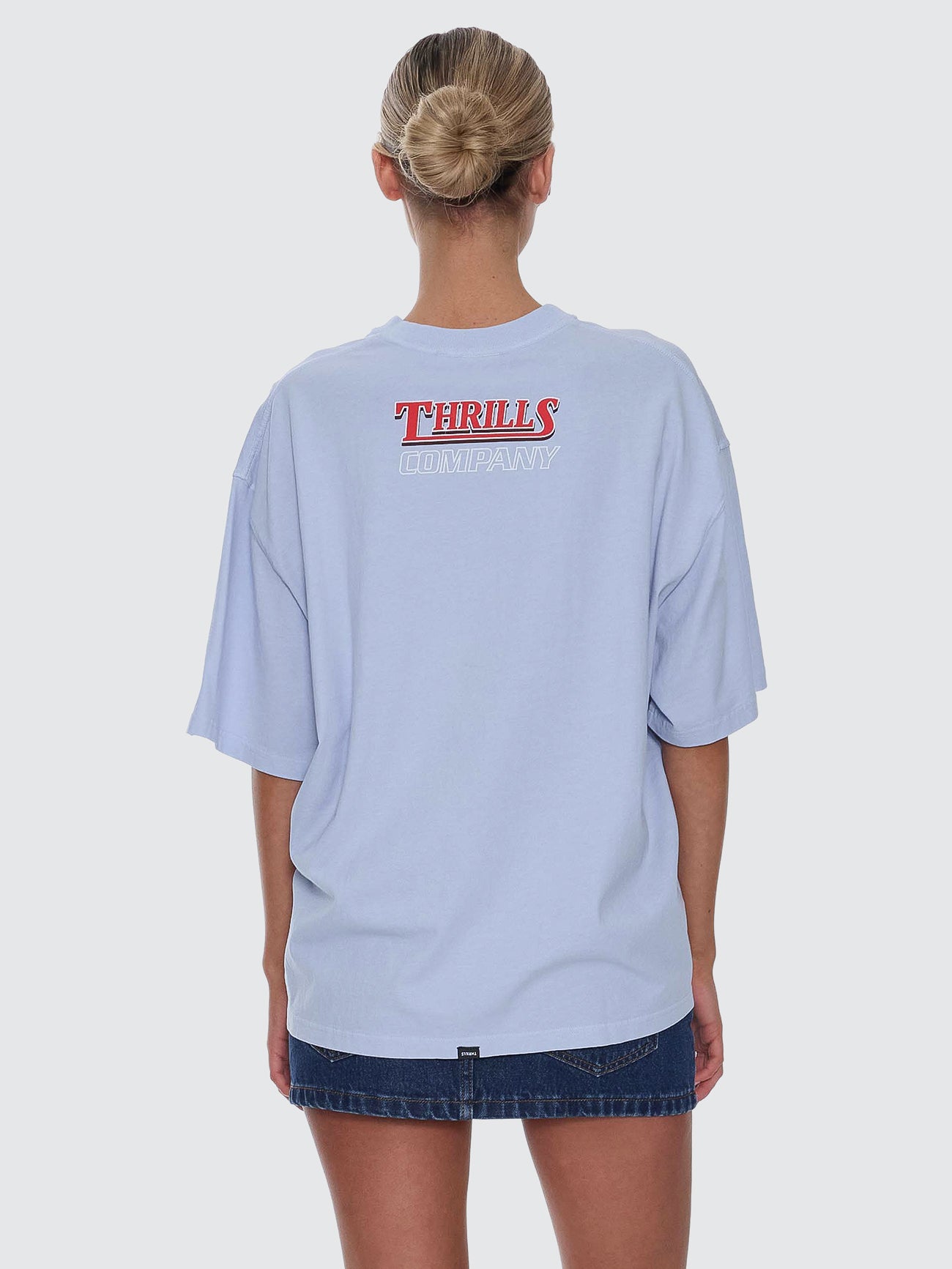 Thrills Co Full Throttle Oversized Tee - Placid Blue in Placid Blue