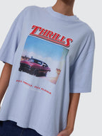 Thrills Co Full Throttle Oversized Tee - Placid Blue in Placid Blue