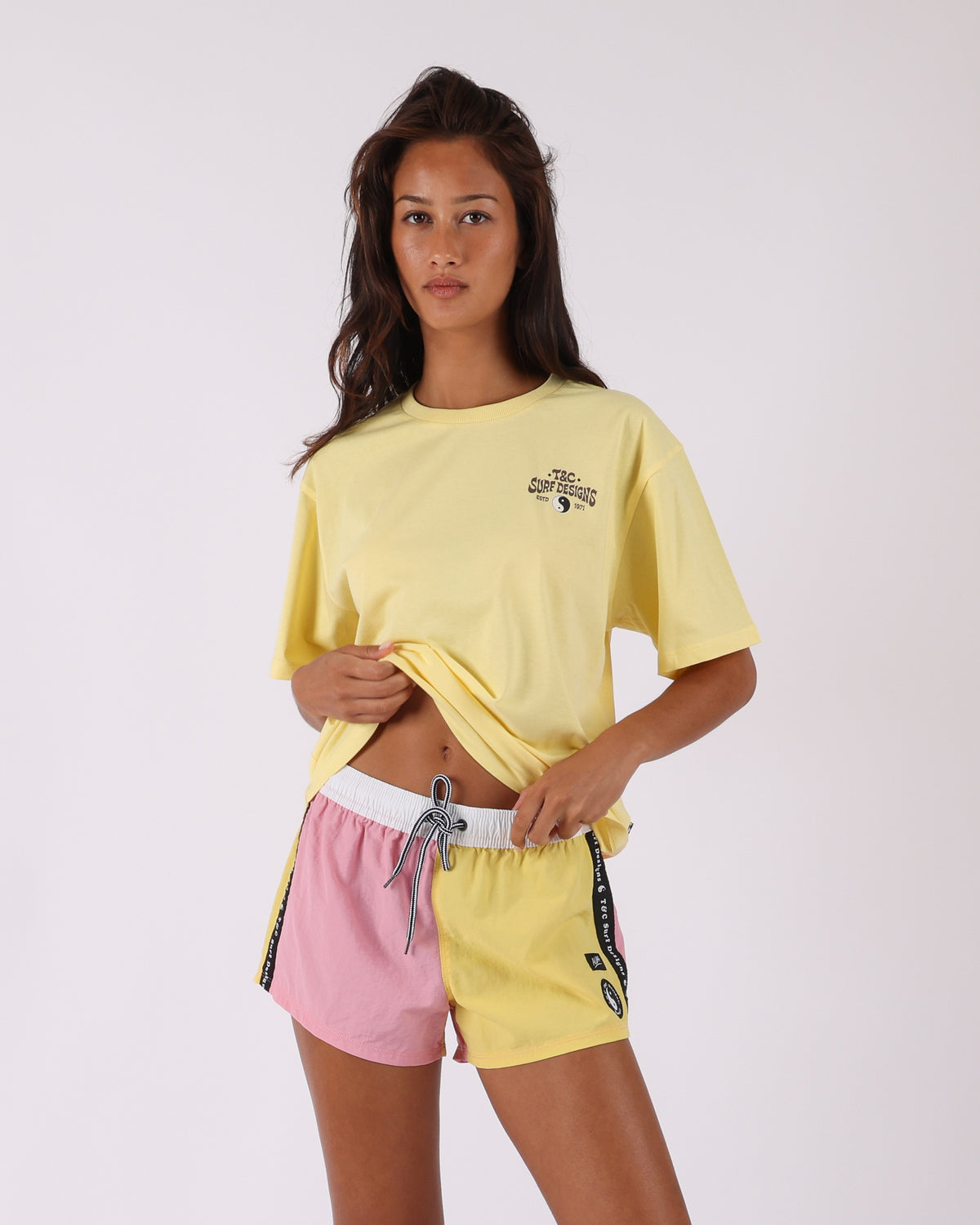 Town & Country Surf Designs Good Vibes Tee in Pina Colada