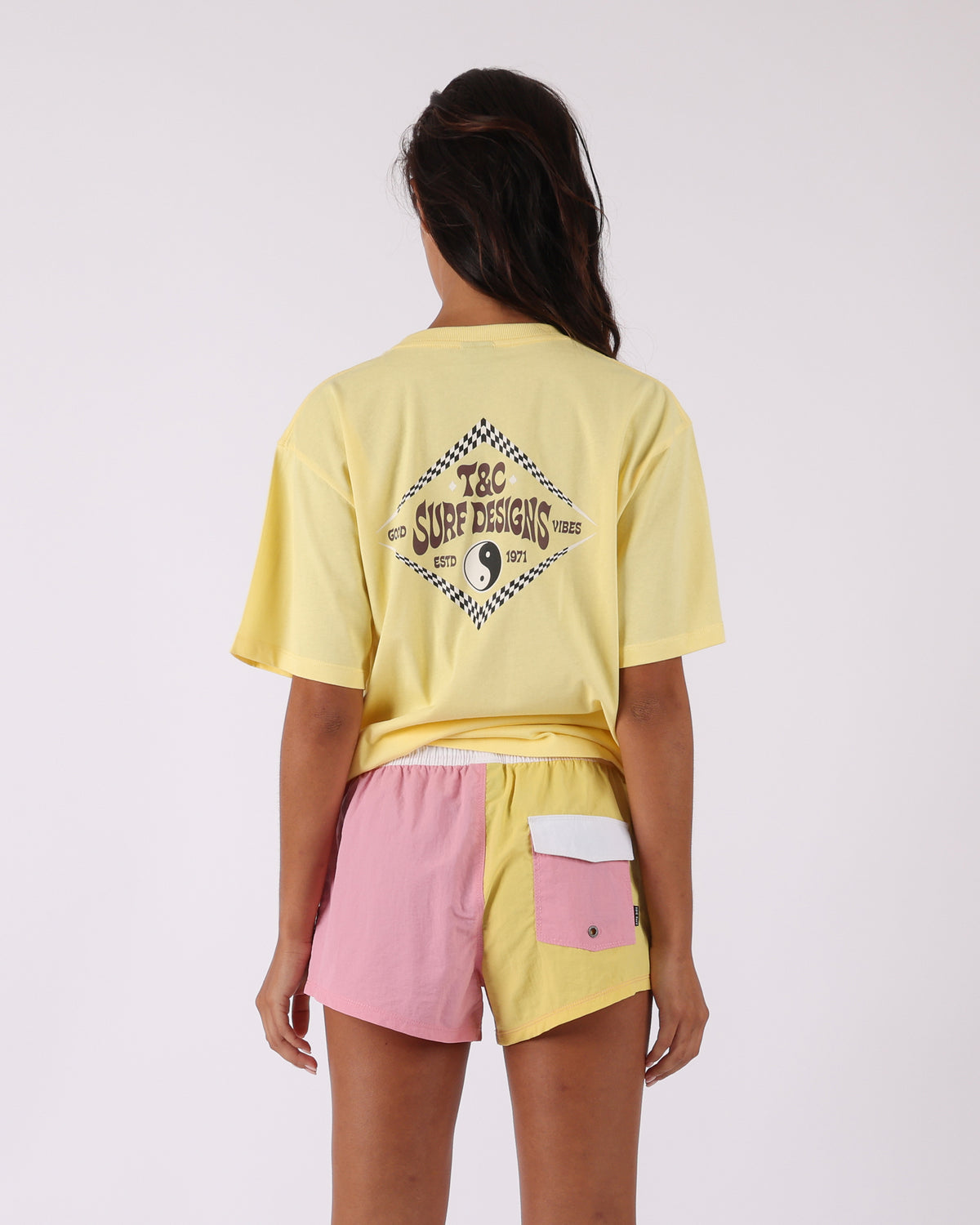 Town & Country Surf Designs Good Vibes Tee in Pina Colada