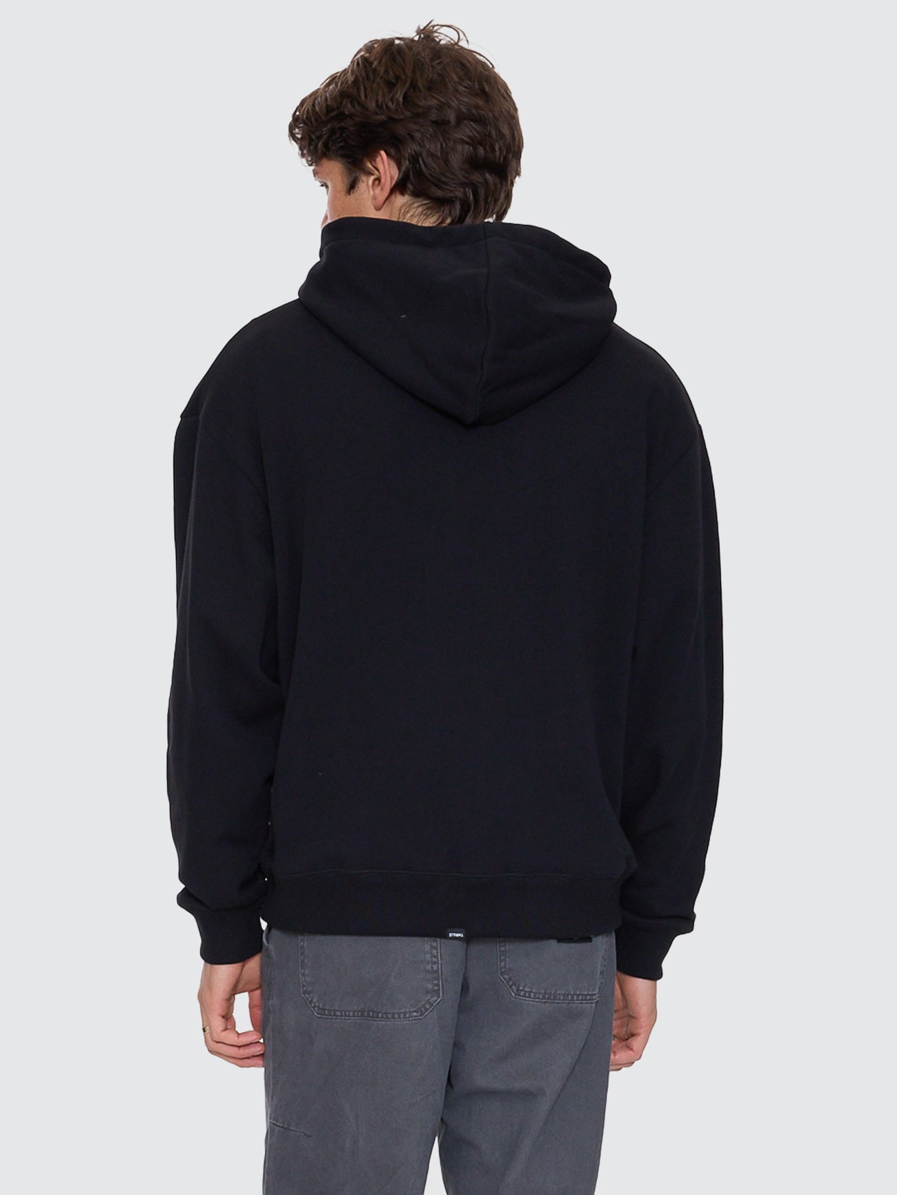 Thrills Co Heavy Voltage Slouch Pull On Cropped Hood - Black in Black