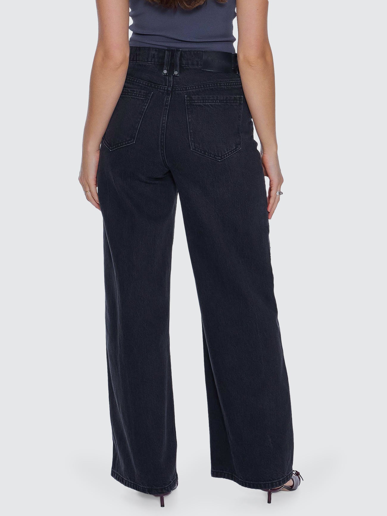 Thrills Co Hunter High Rise Wide Jean - Aged Black in Aged Black