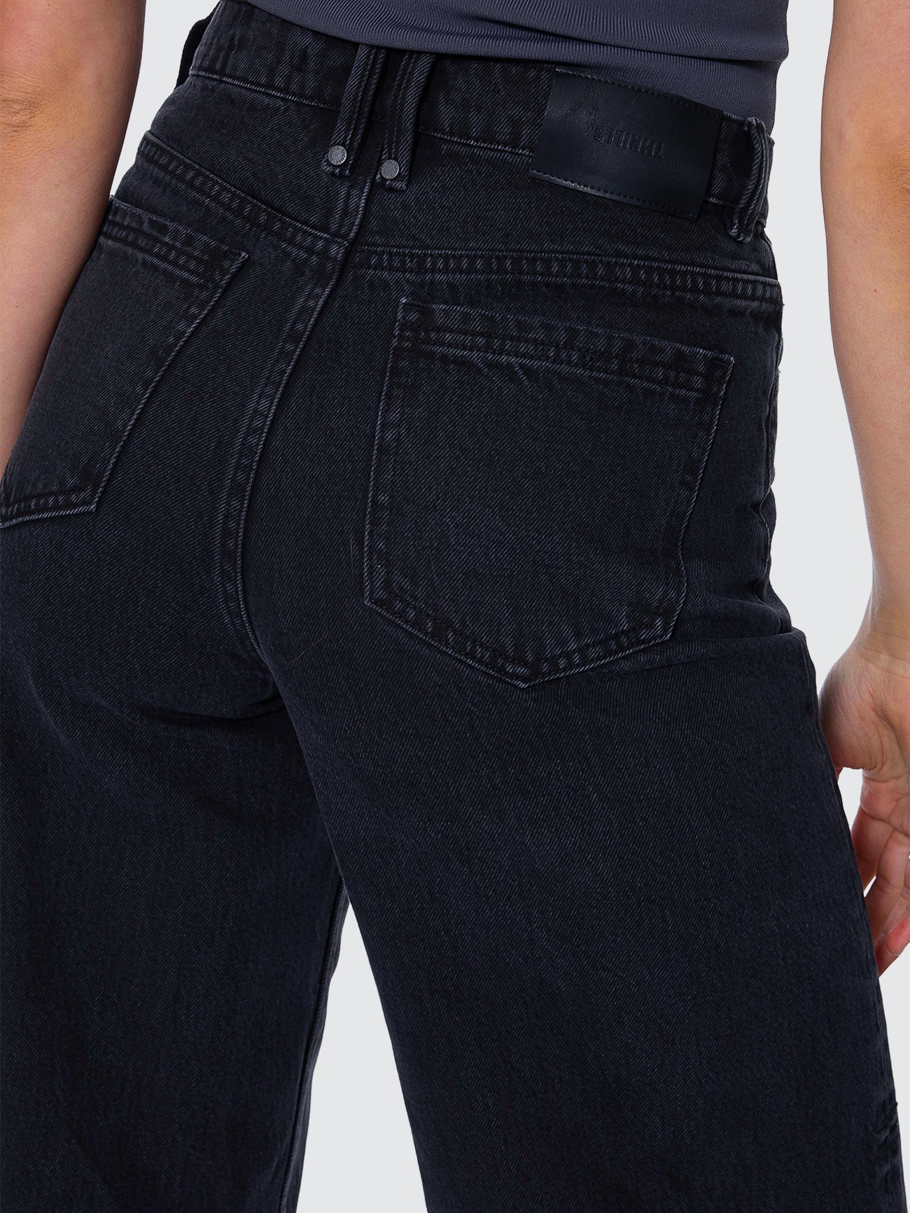 Thrills Co Hunter High Rise Wide Jean - Aged Black in Aged Black