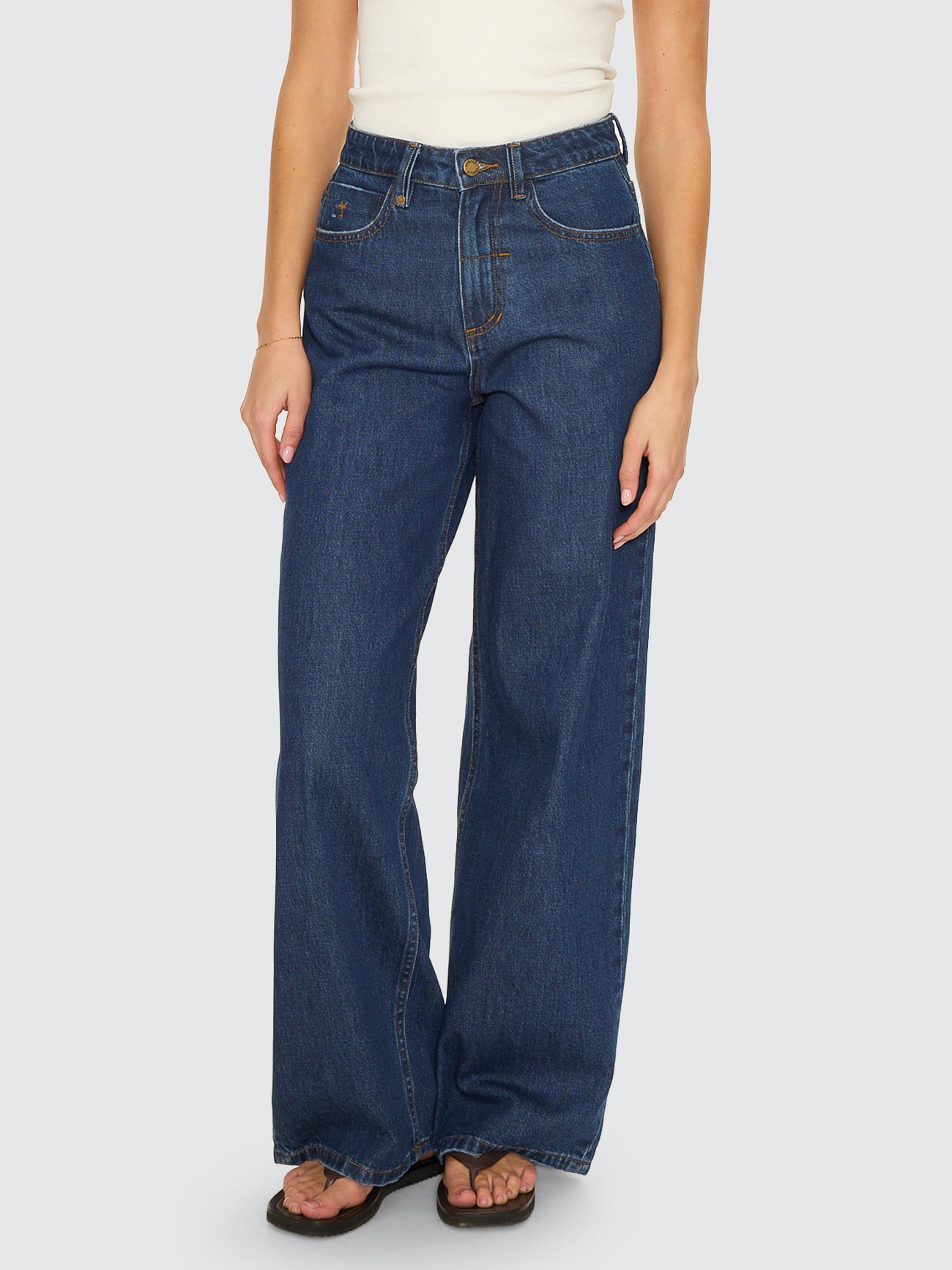 Thrills Co Hunter High Rise Wide Jean - Rinsed Ink in Rinsed Ink
