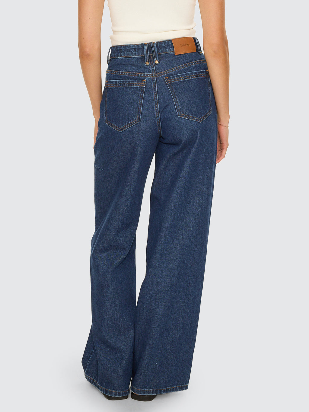 Thrills Co Hunter High Rise Wide Jean - Rinsed Ink in Rinsed Ink
