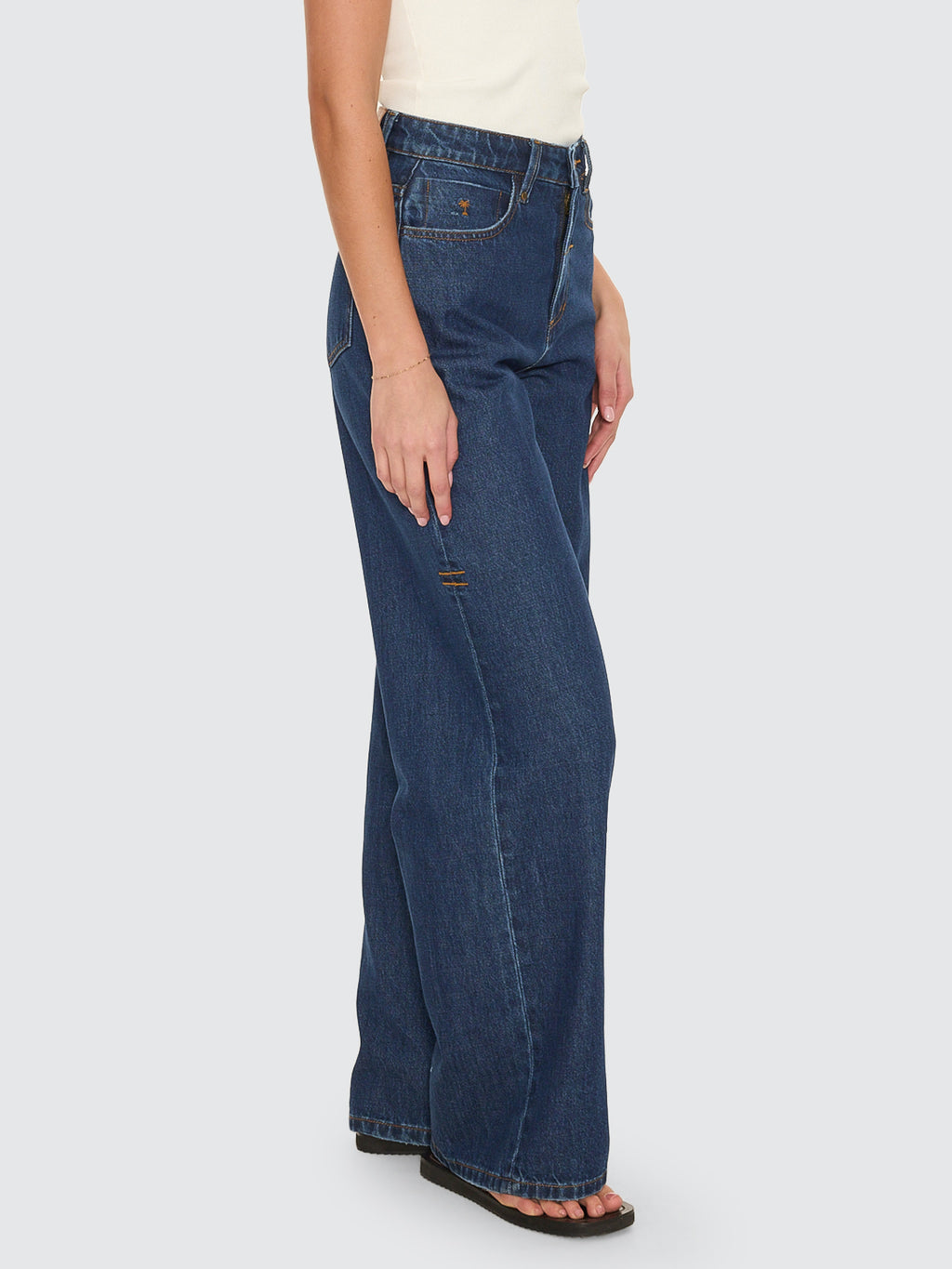Thrills Co Hunter High Rise Wide Jean - Rinsed Ink in Rinsed Ink