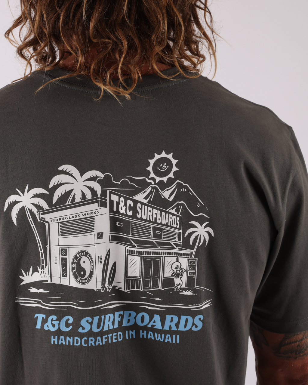 Town & Country Surf Designs Location Tee in Vintage Char