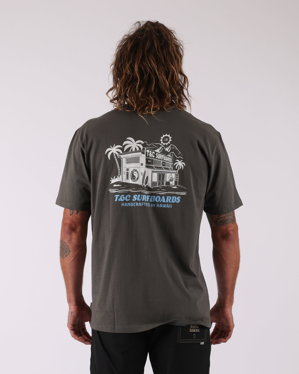 Town & Country Surf Designs Location Tee in Vintage Char