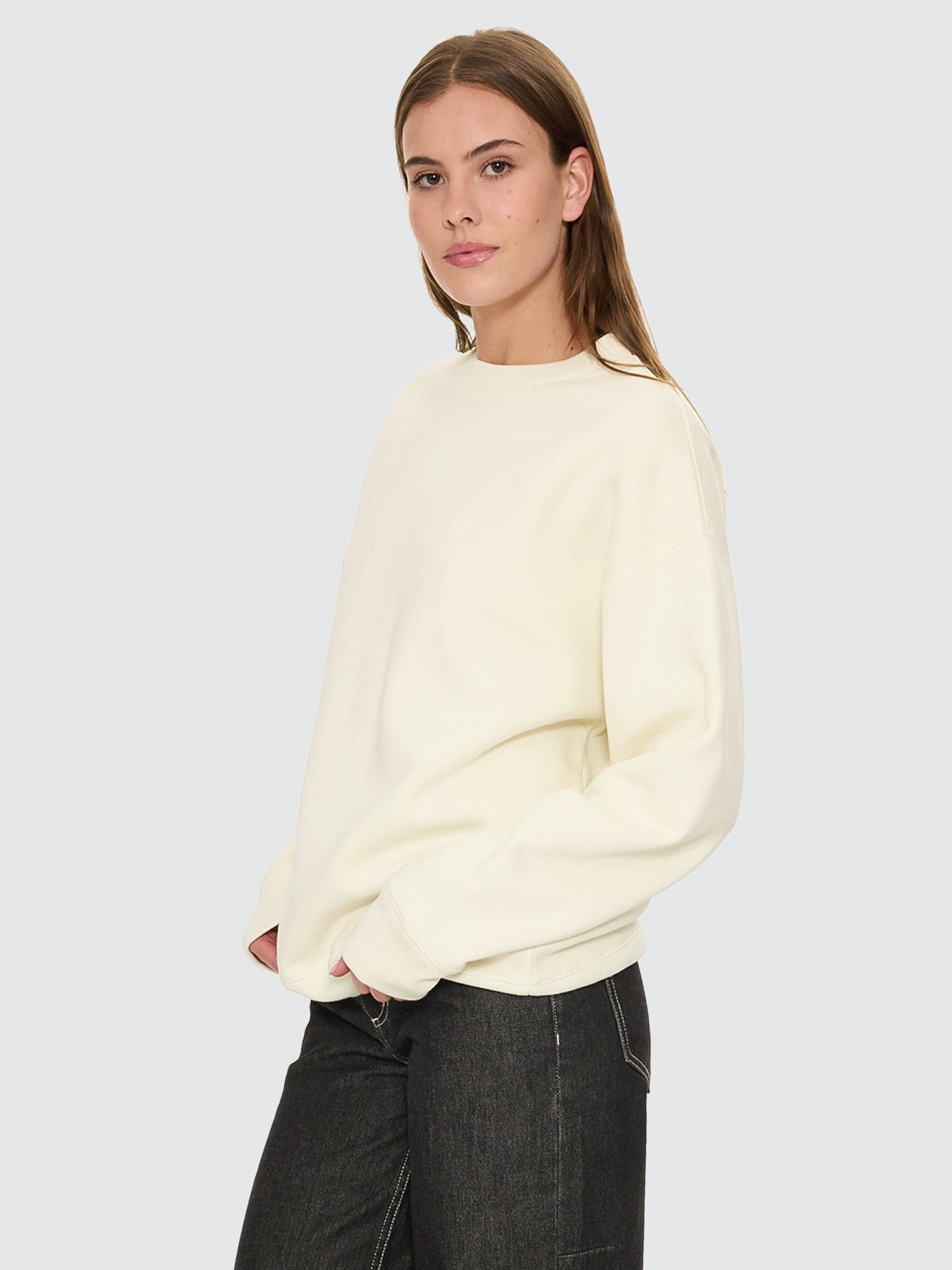Thrills Co Minimal Thrills Slouch Crew - Butter Cream in Butter Cream