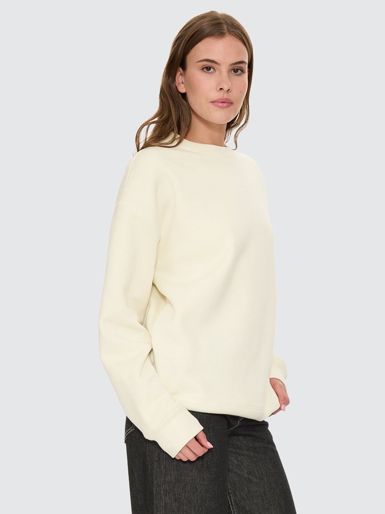 Thrills Co Minimal Thrills Slouch Crew - Butter Cream in Butter Cream