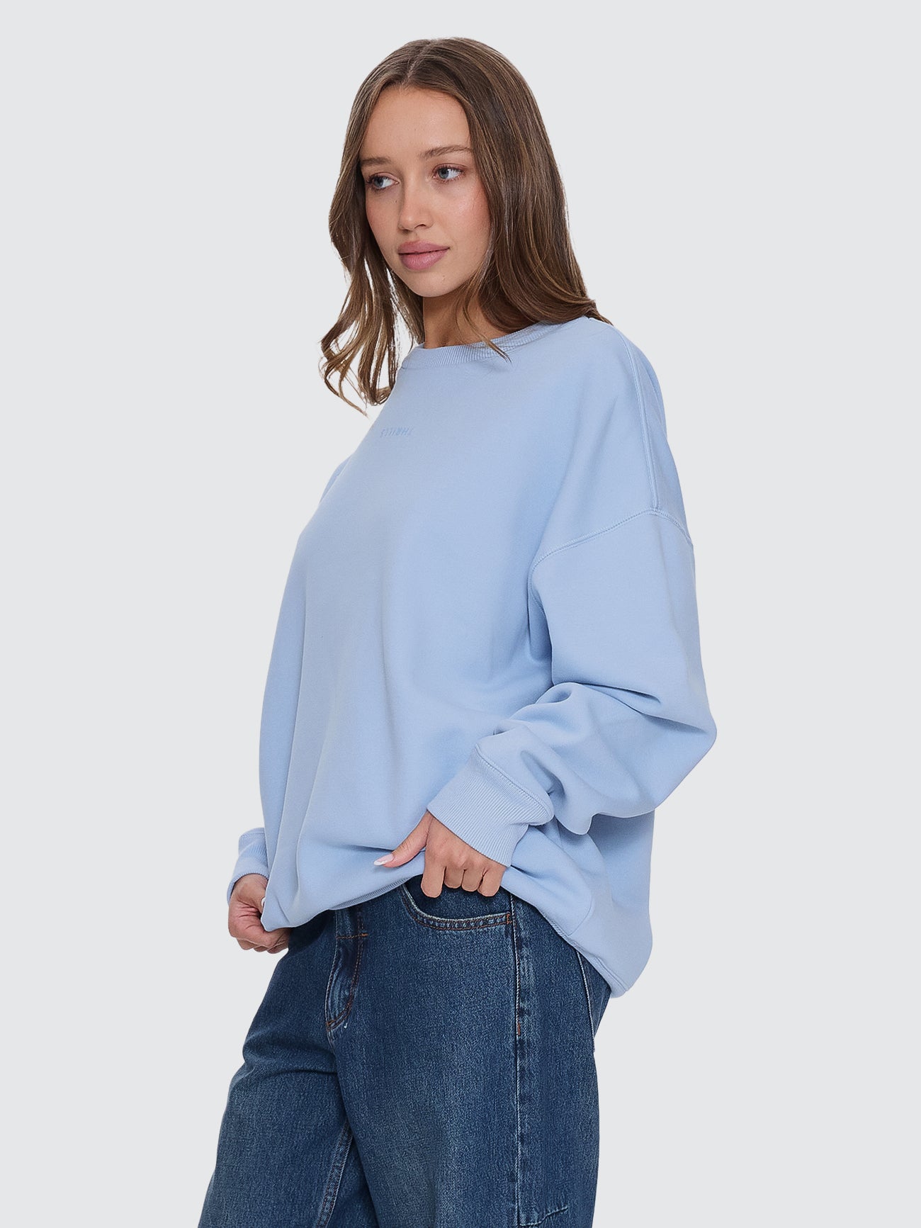 Thrills Co Minimal Thrills Slouch Crew - Placid Blue in Placid Blue
