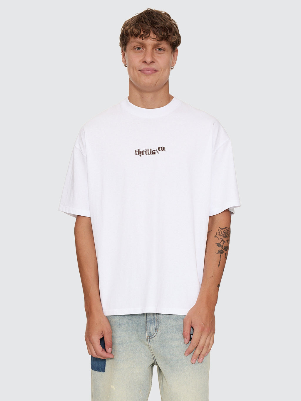 Thrills Co New Delusions Box Fit Oversize Tee - White in White