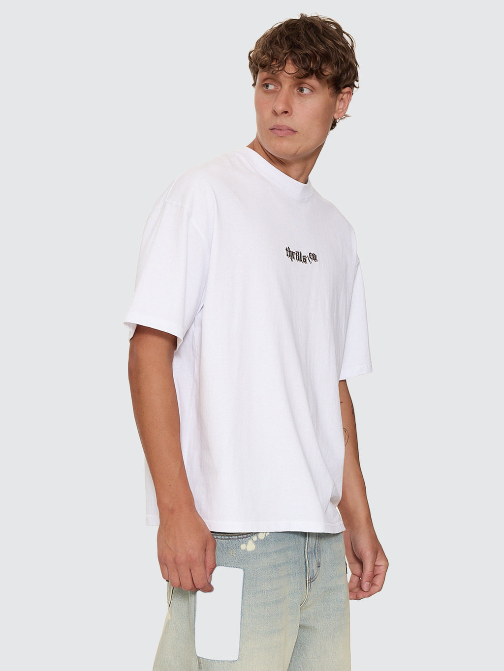 Thrills Co New Delusions Box Fit Oversize Tee - White in White