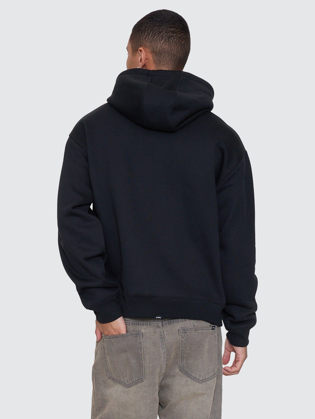 Thrills Co Night Petal Slouch Pull On Cropped Hood - Washed Black in Washed Black