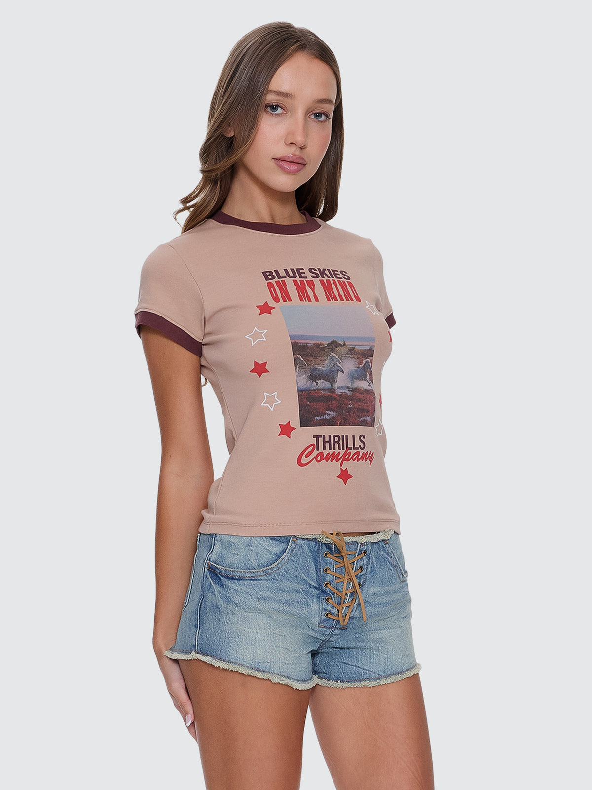 Thrills Co On My Mind Club Tee - Stone in Stone