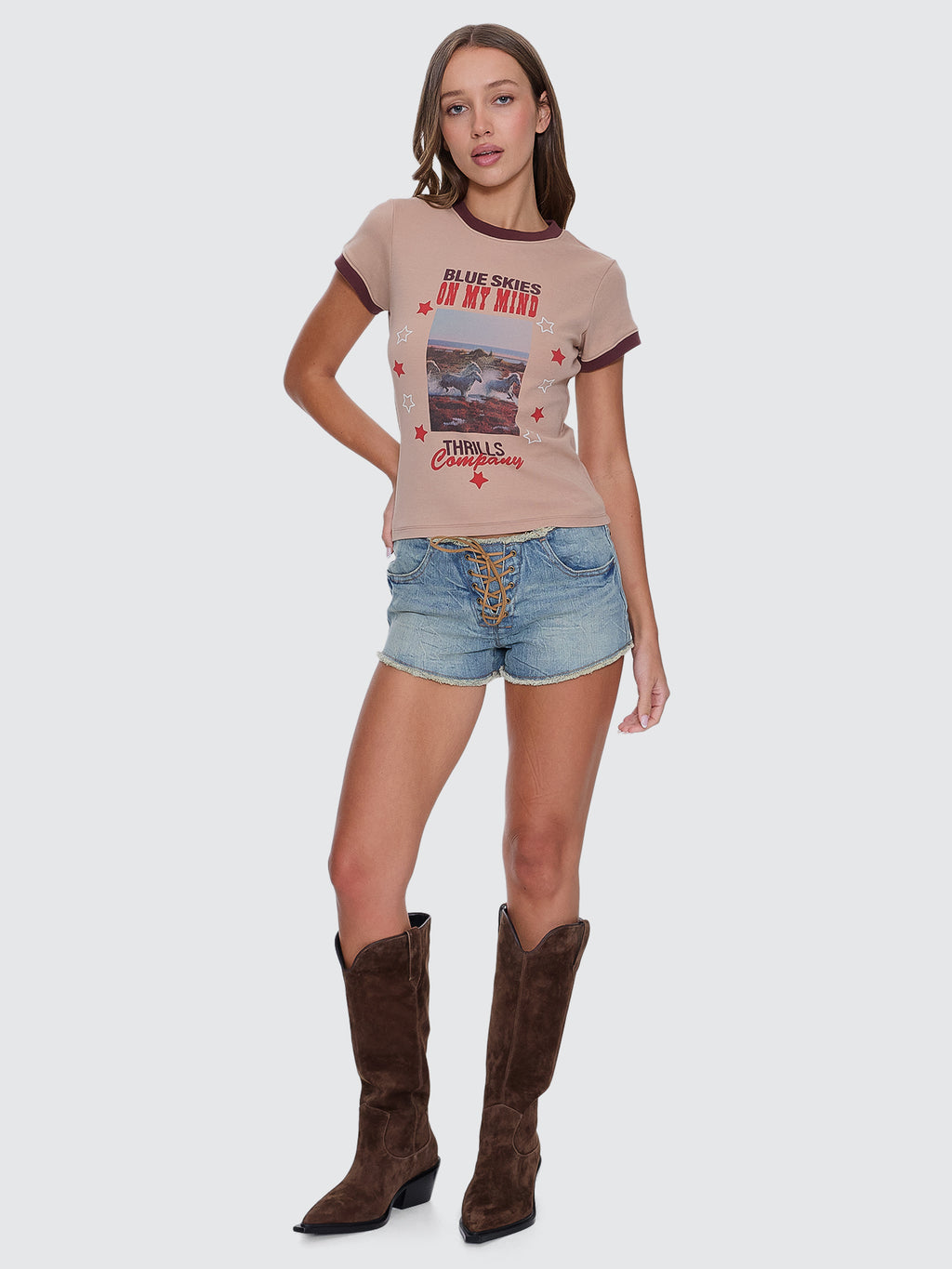 Thrills Co On My Mind Club Tee - Stone in Stone