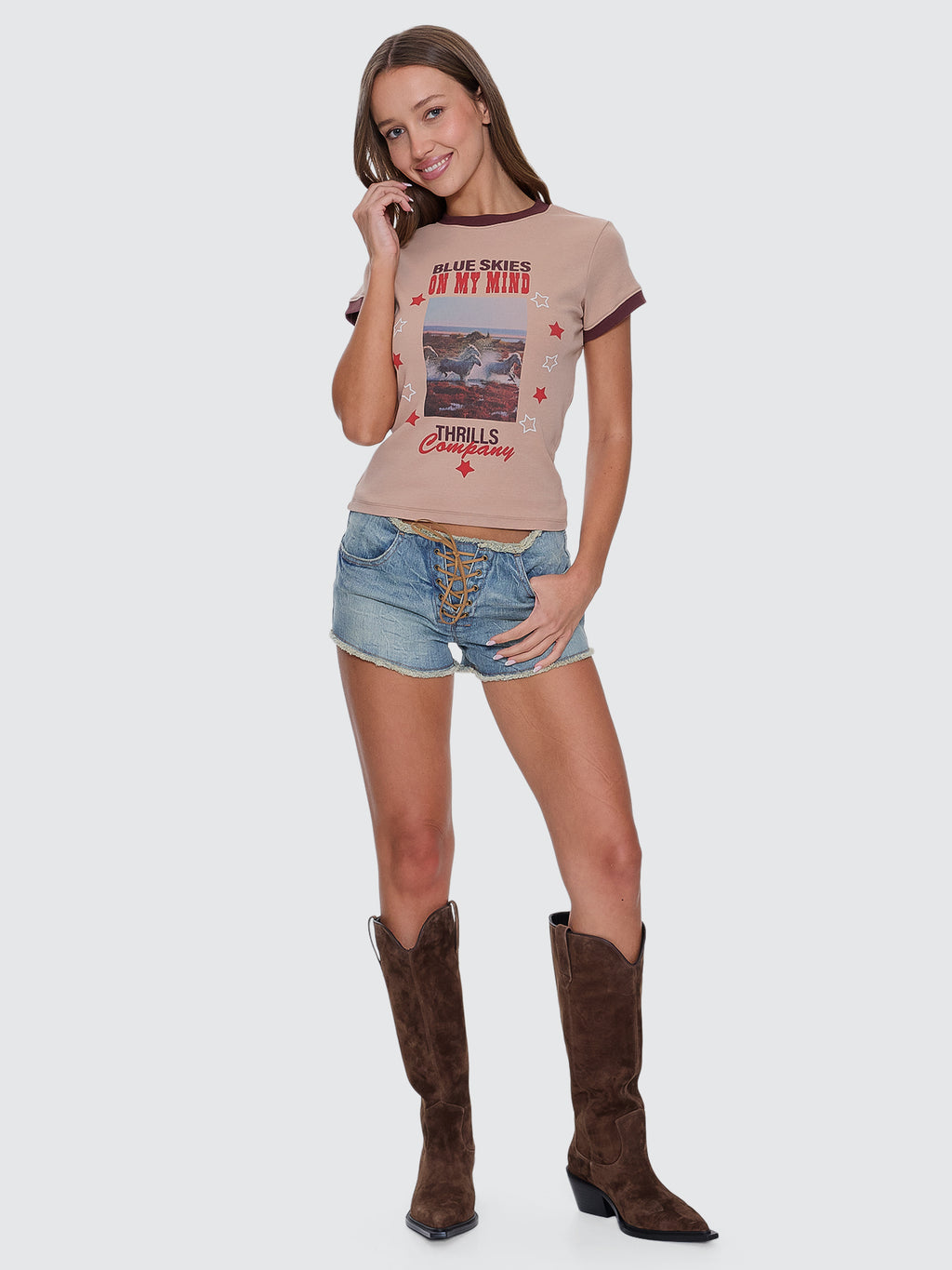 Thrills Co On My Mind Club Tee - Stone in Stone