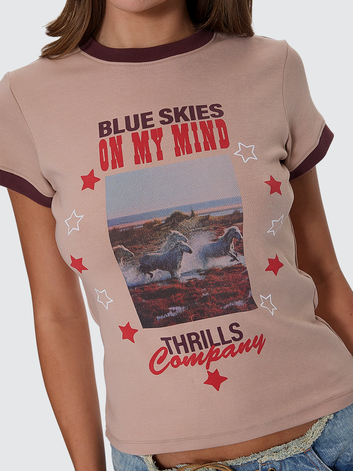 Thrills Co On My Mind Club Tee - Stone in Stone