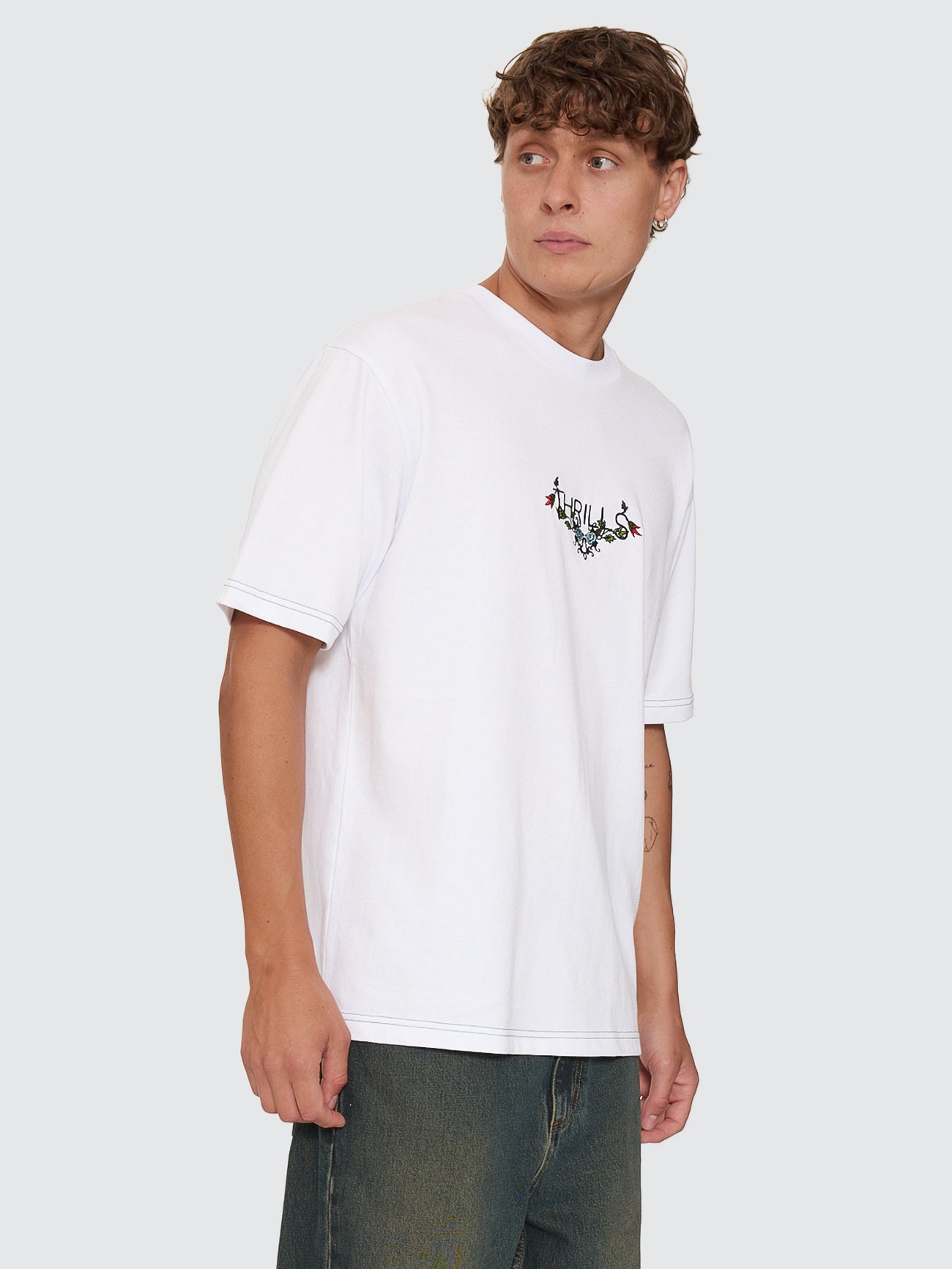 Thrills Co Ornate Levels Oversize Tee - White in White