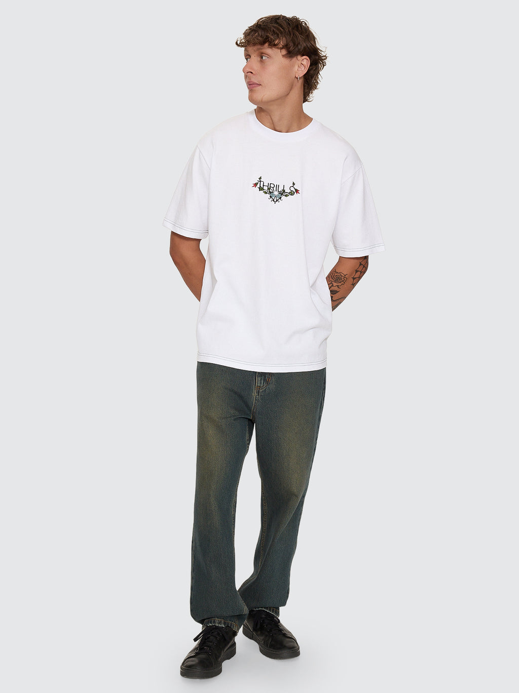 Thrills Co Ornate Levels Oversize Tee - White in White