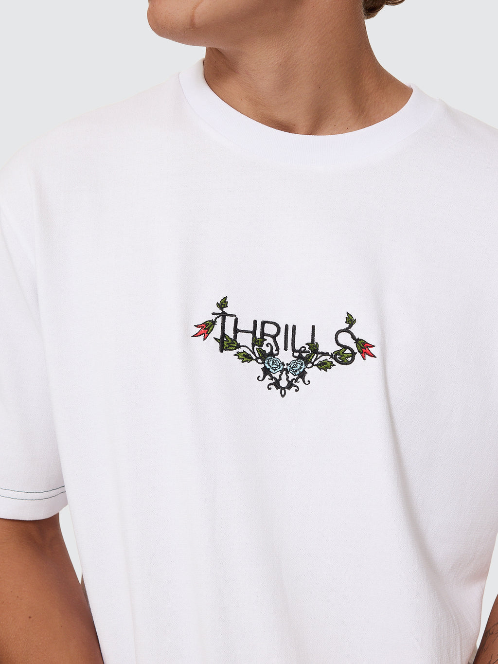 Thrills Co Ornate Levels Oversize Tee - White in White