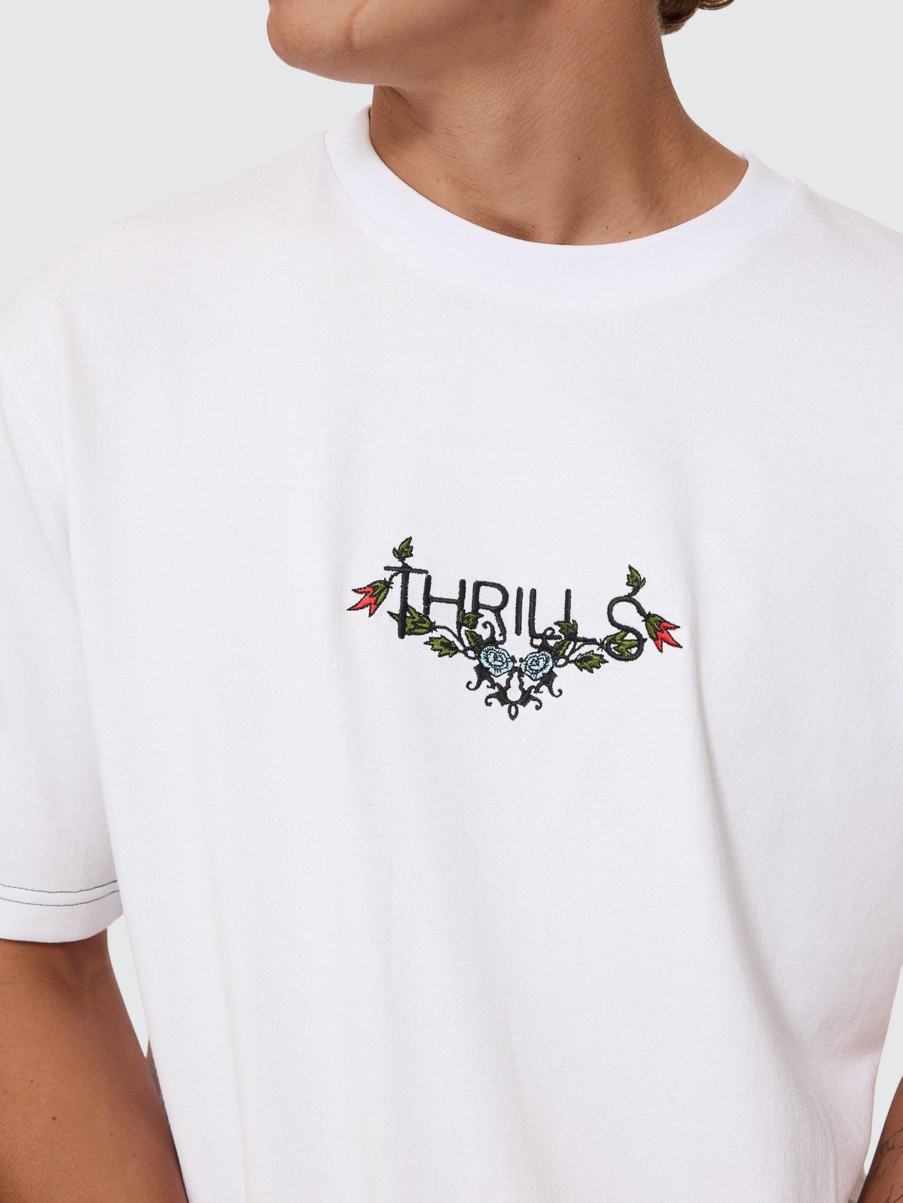 Thrills Co Ornate Levels Oversize Tee - White in White