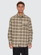Thrills Co Paradise Built Barrio Long Sleeve Flannel Shirt - Military Green in Military Green