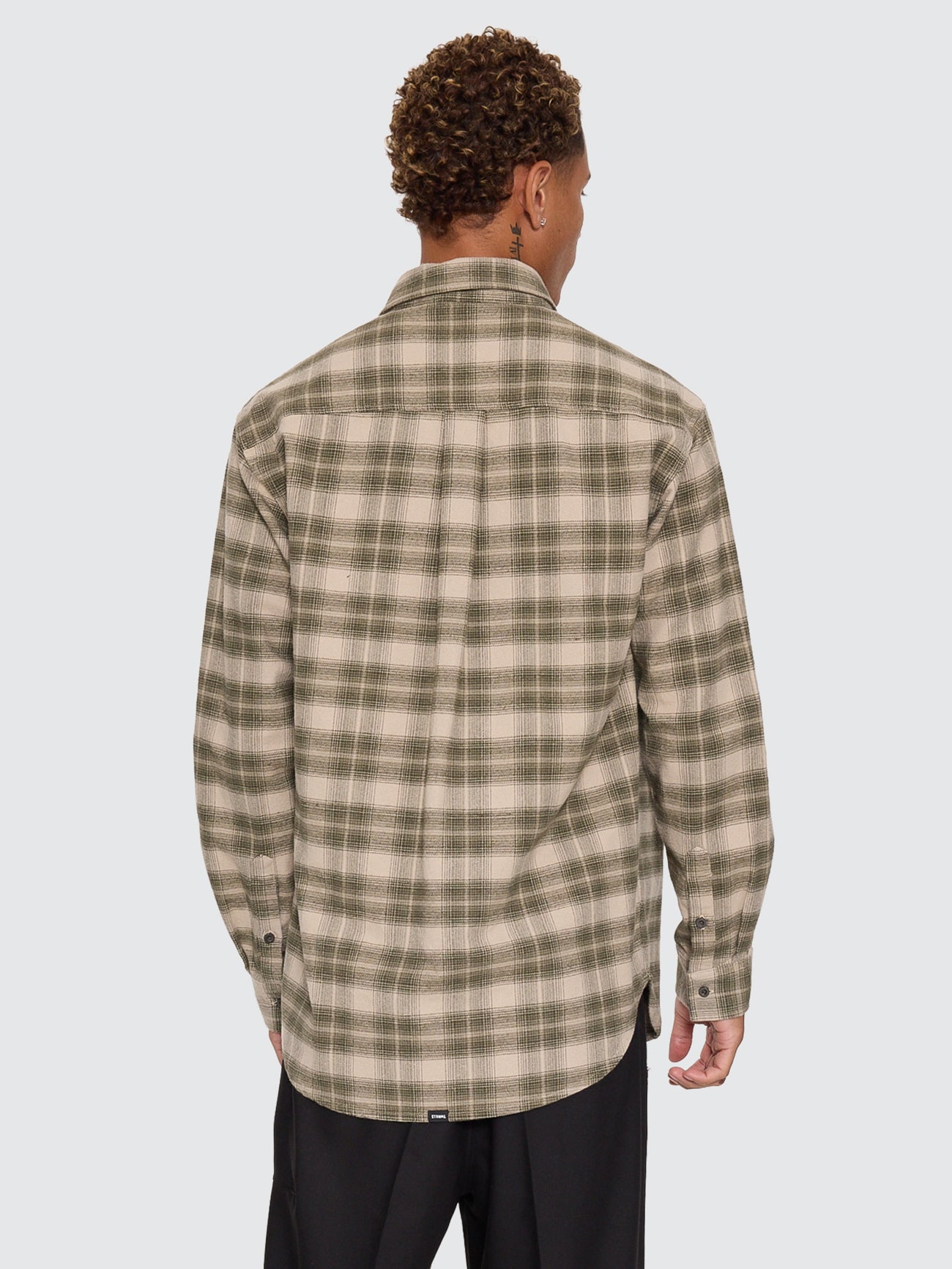 Thrills Co Paradise Built Barrio Long Sleeve Flannel Shirt - Military Green in Military Green