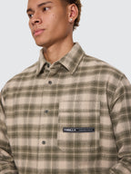 Thrills Co Paradise Built Barrio Long Sleeve Flannel Shirt - Military Green in Military Green