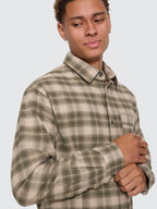 Thrills Co Paradise Built Barrio Long Sleeve Flannel Shirt - Military Green in Military Green