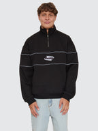 Thrills Co Split Decisions Quarter Zip Fleece - Black in Black
