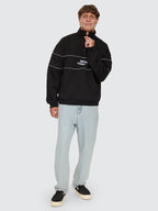 Thrills Co Split Decisions Quarter Zip Fleece - Black in Black