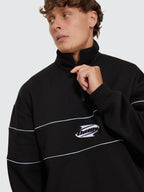 Thrills Co Split Decisions Quarter Zip Fleece - Black in Black