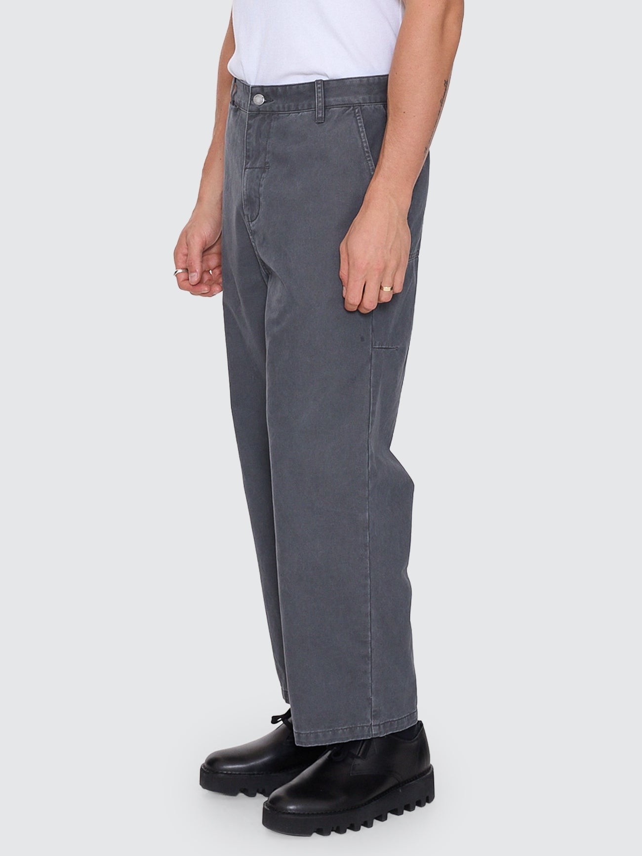 Thrills Co Stagger Big Slacker Cropped Pant - Dark Charcoal in Dark Charcoal