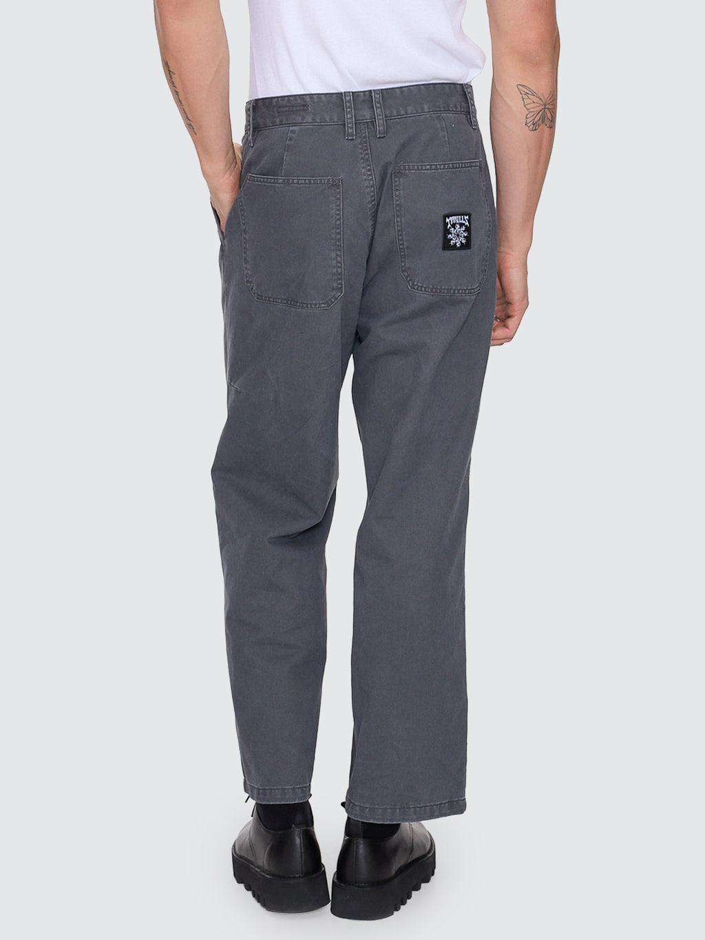 Thrills Co Stagger Big Slacker Cropped Pant - Dark Charcoal in Dark Charcoal