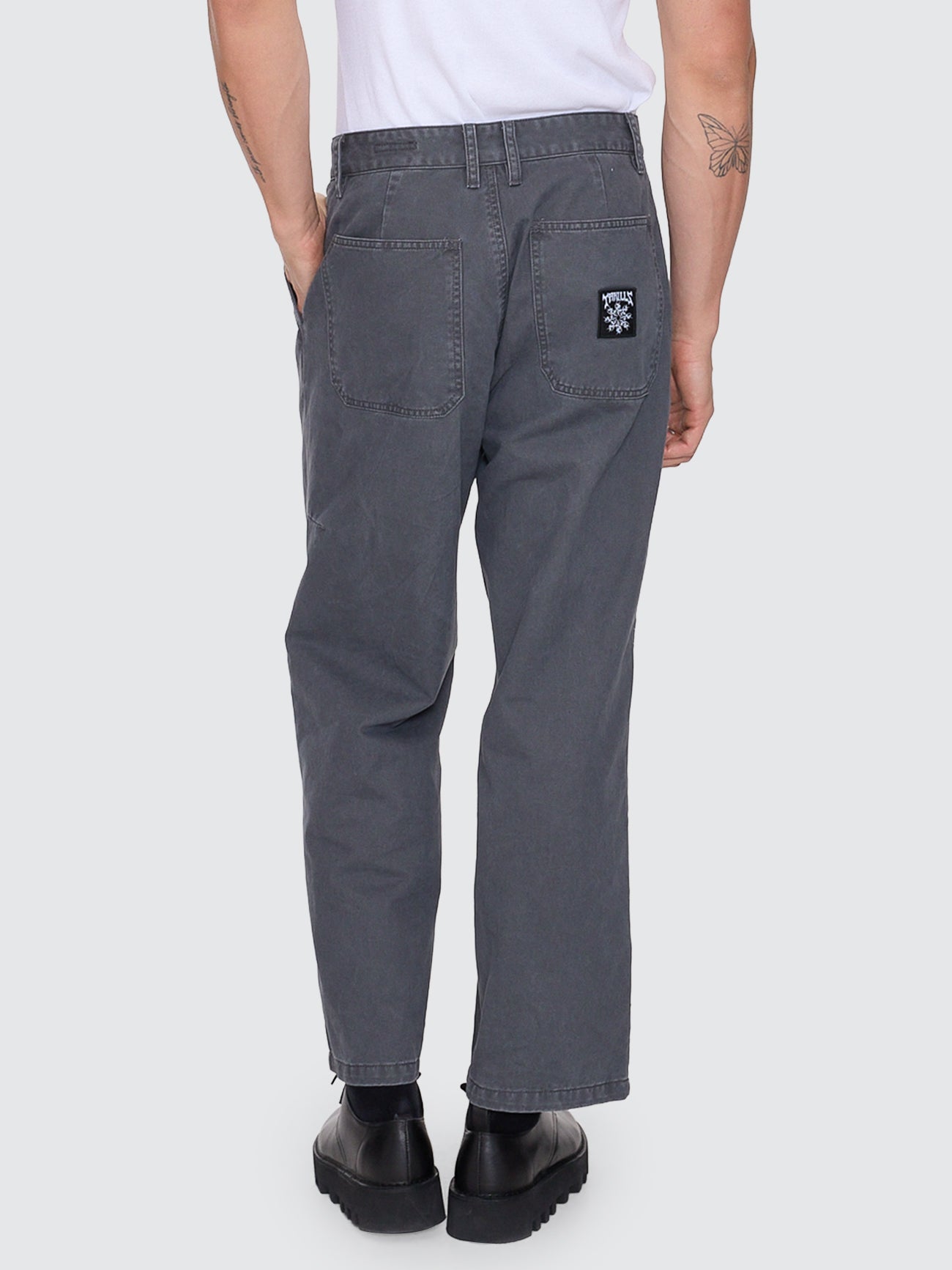 Thrills Co Stagger Big Slacker Cropped Pant - Dark Charcoal in Dark Charcoal
