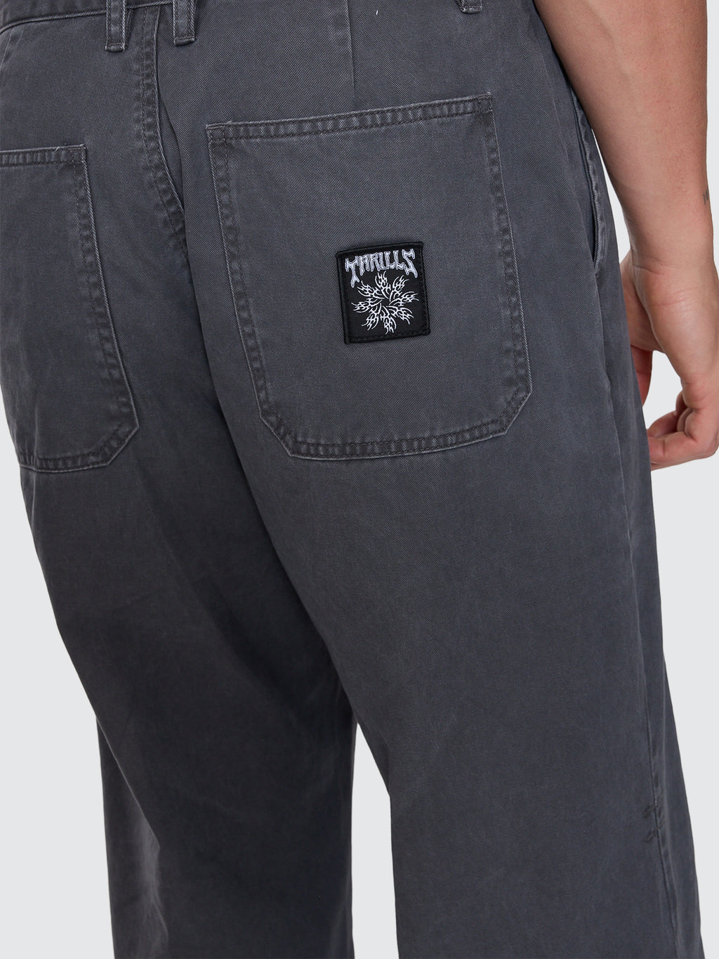 Thrills Co Stagger Big Slacker Cropped Pant - Dark Charcoal in Dark Charcoal