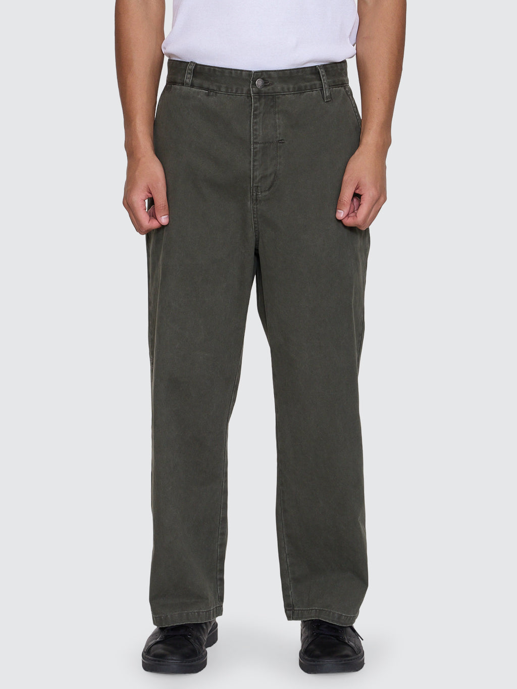 Thrills Co Stagger Big Slacker Cropped Pant - Oil Green in Oil Green
