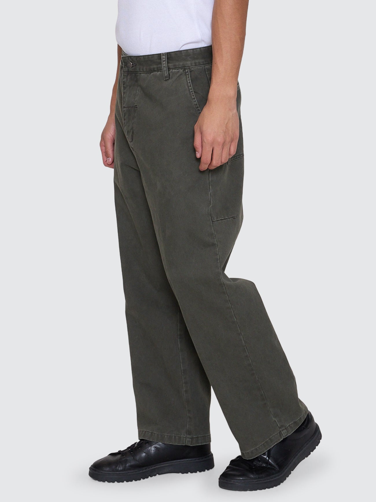 Thrills Co Stagger Big Slacker Cropped Pant - Oil Green in Oil Green