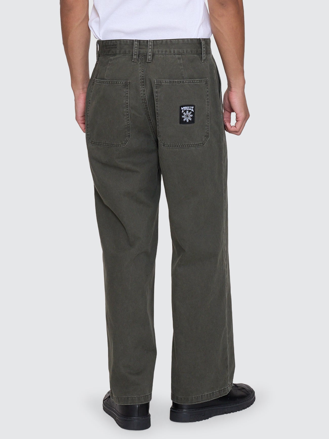 Thrills Co Stagger Big Slacker Cropped Pant - Oil Green in Oil Green