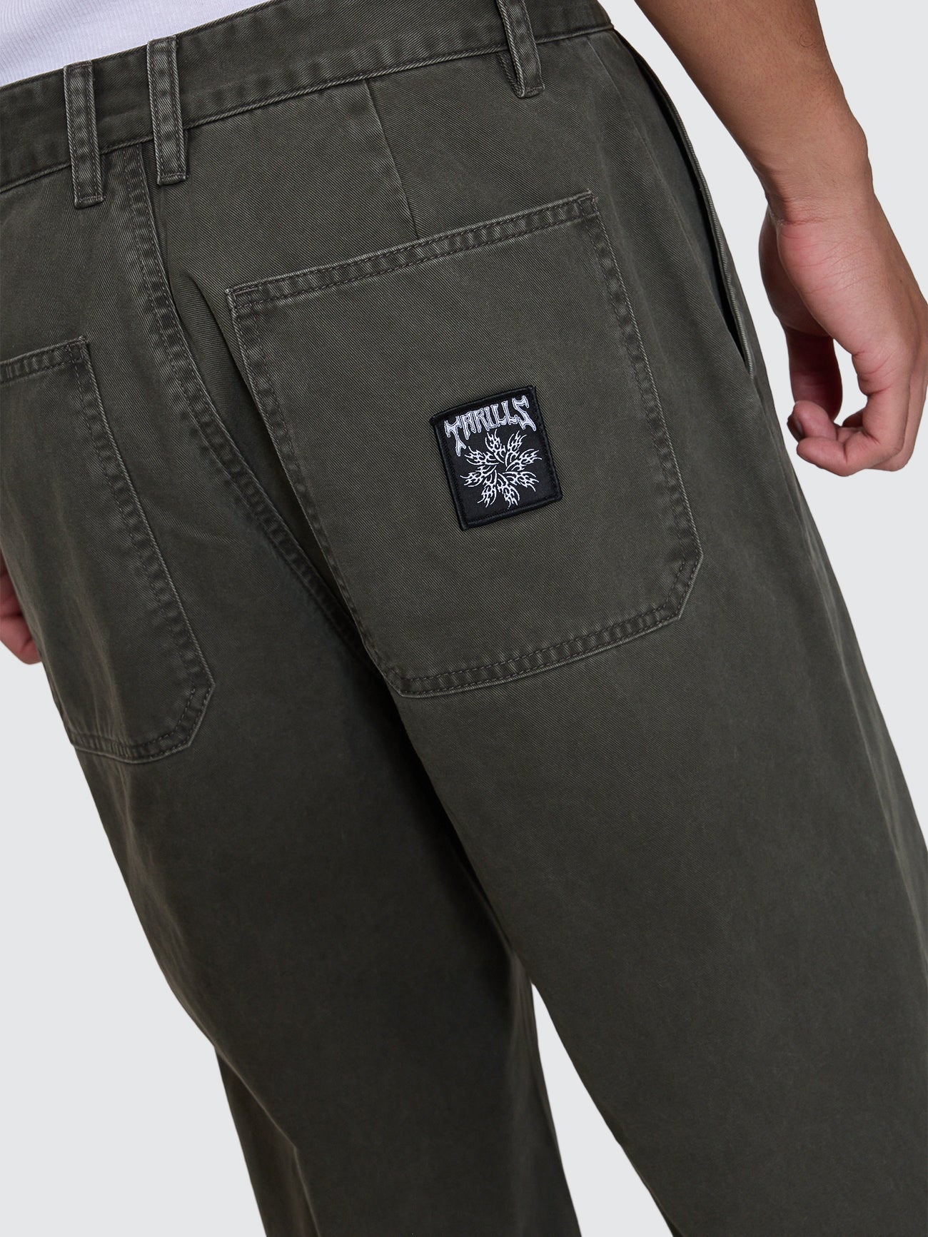 Thrills Co Stagger Big Slacker Cropped Pant - Oil Green in Oil Green