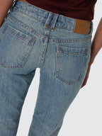 Thrills Co Stevie Low Rise Straight Jean - Dirty Crinkle Blue in Dirty Crinkle Blue