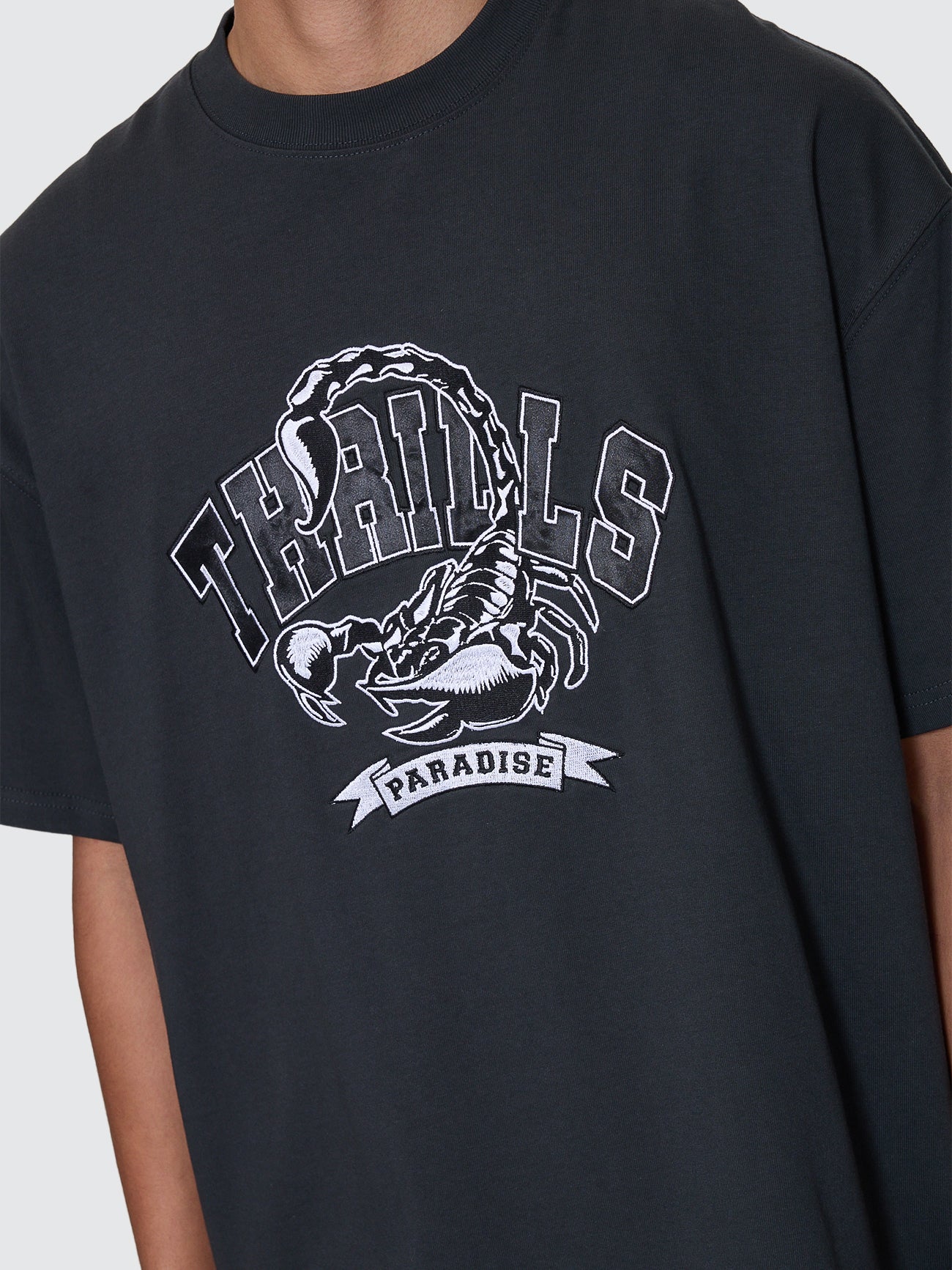 Thrills Co Sting Of Defeat Box Fit Oversize Tee - Carbon in Carbon