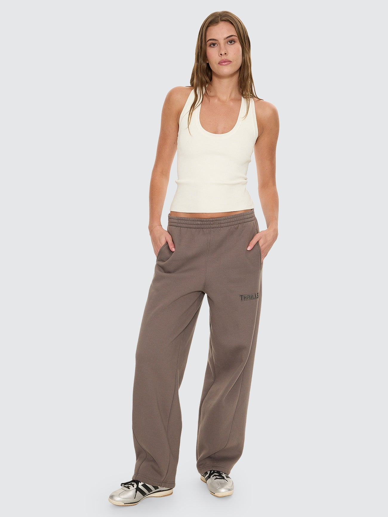 Thrills Co Take It Easy Track Pant - Clay Smoke in Clay Smoke