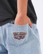 Town & Country Surf Designs Thrift Denim Short in Bleached Blue