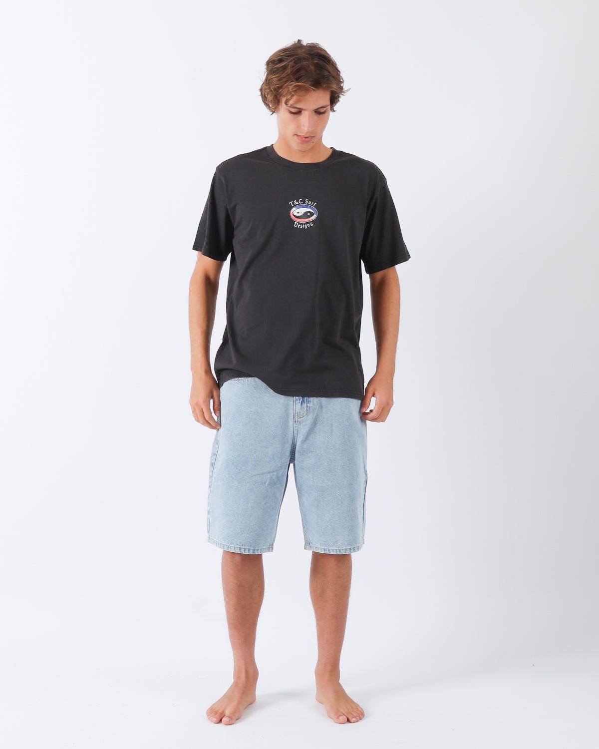 Town & Country Surf Designs Thrift Denim Short in Bleached Blue