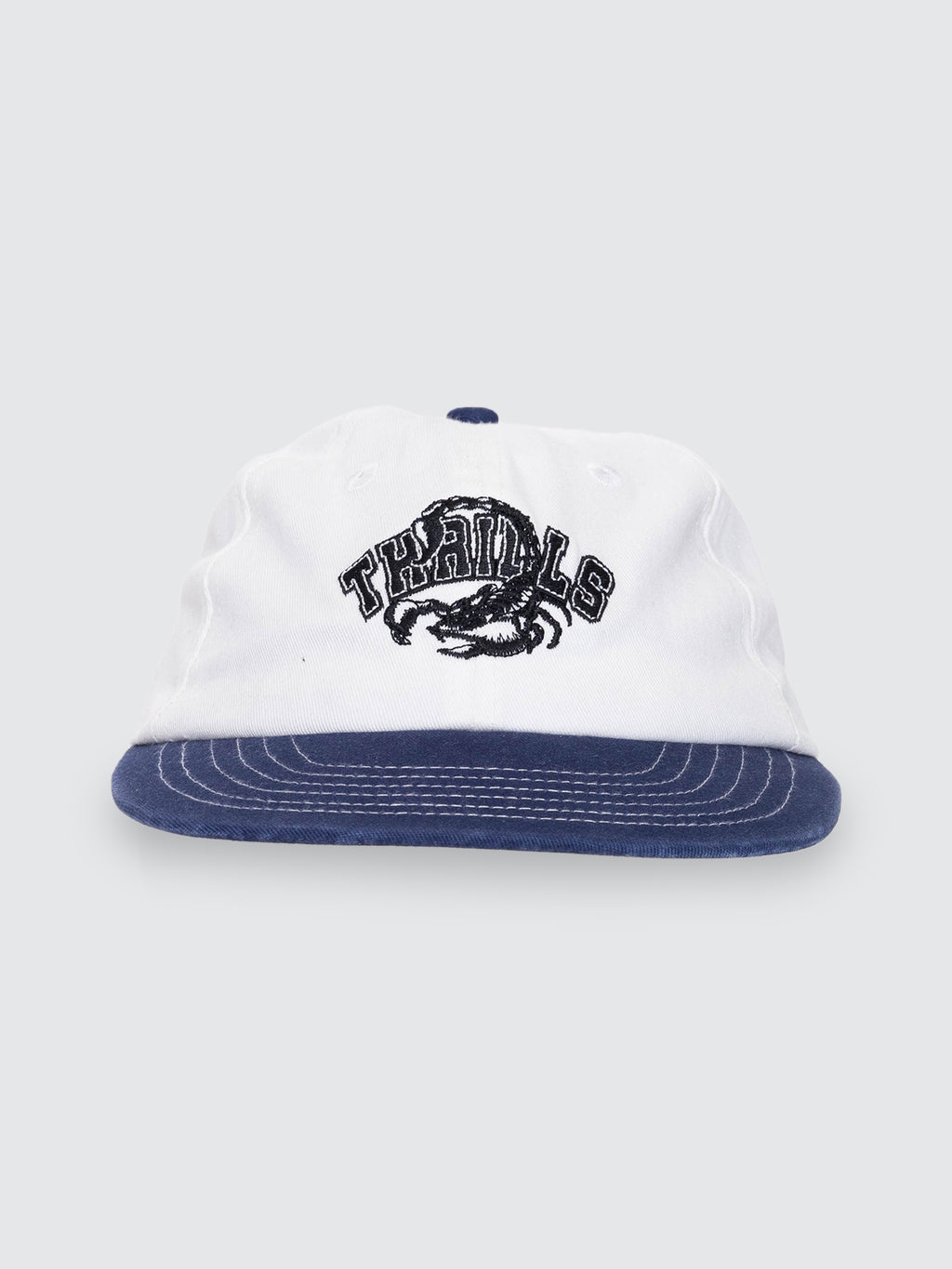 Thrills Co Thrill Of Victory 5 Panel Cap - Heritage White - Guradian Navy in Heritage White - Guradian Navy