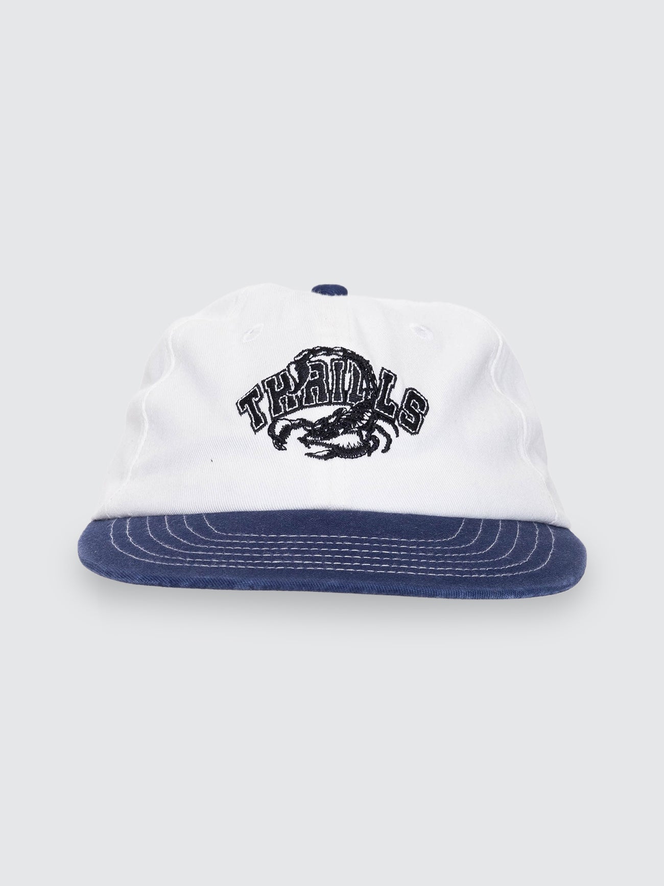 Thrills Co Thrill Of Victory 5 Panel Cap - Heritage White - Guradian Navy in Heritage White - Guradian Navy