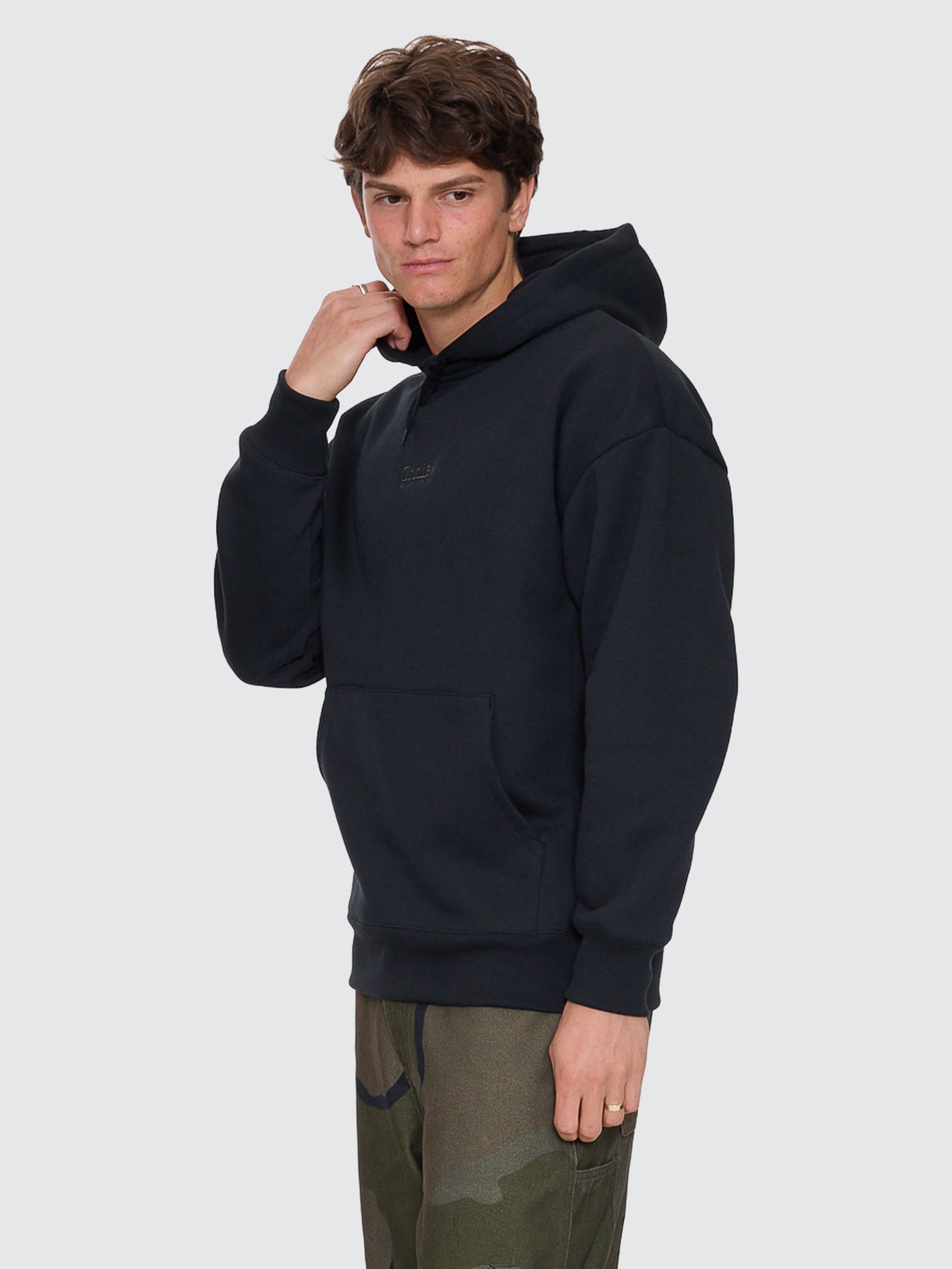 Thrills Co Thrills Union Slouch Pull On Hood - Pirate Black in Pirate Black