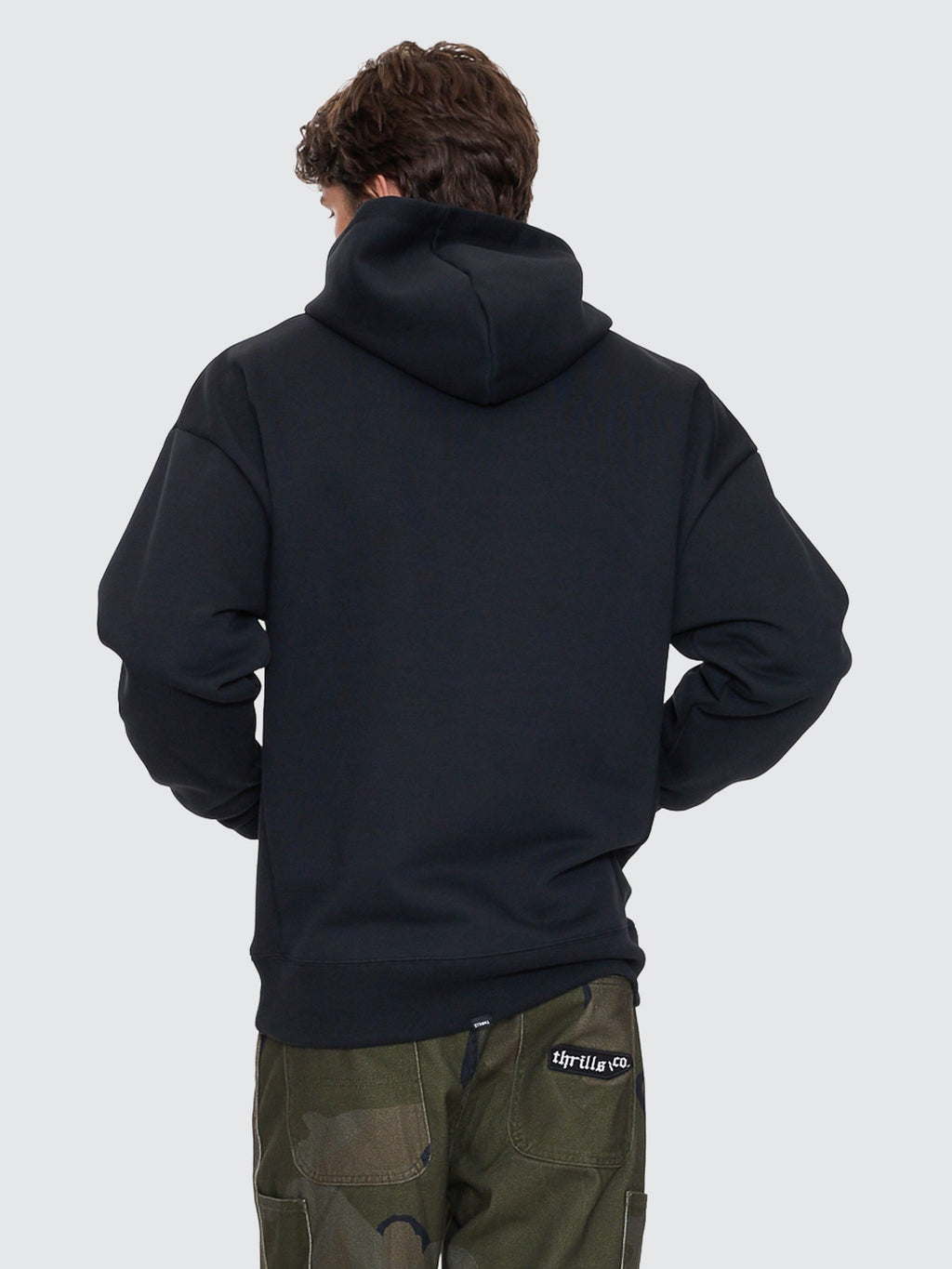 Thrills Co Thrills Union Slouch Pull On Hood - Pirate Black in Pirate Black